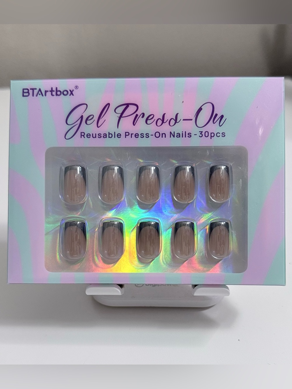 BTArtbox Gel Predo-On Reusable Press On Nails 30pc Nude Taupe
